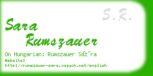 sara rumszauer business card